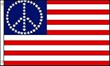 USA American Flag with Peace Sign Symbol Hippie Banner United States 3x5 New