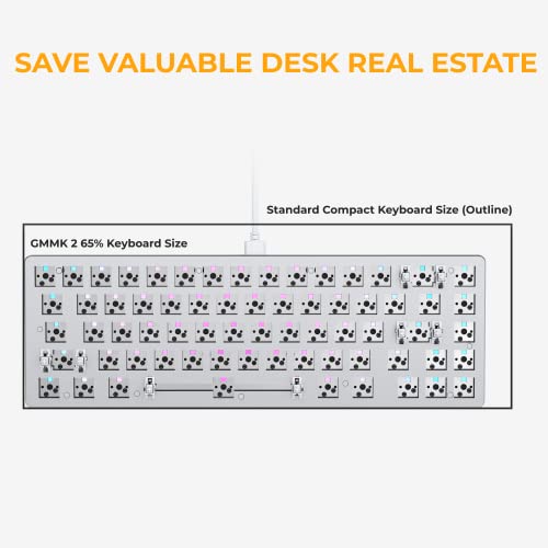 Glorious Gaming Keyboard - Gmmk 2 Hot Swappable Tkl Mechanical Keyboard, Wired, Rgb Keyboard - Custom Mechanical Keyboard - Premium Barebones - Compact 65% Keyboard (White Rgb Keyboard) #TOP3