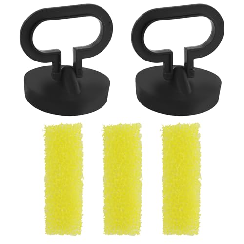 2 tapones de bañera de 42 a 45 mm, tapones de lavabo con mango, Tapones para Fregadero, tapones universales para bañera, fregadero, para Cocina Bañera Lavadero Ducha Color Negro