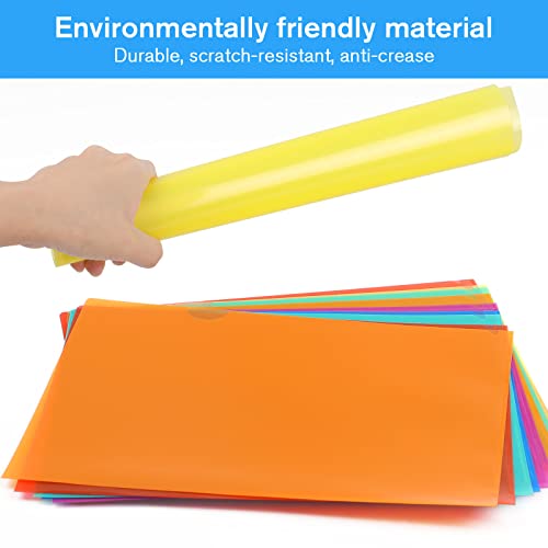 Ktrio 12Pcs Plastic File Folders, Clear Colored Project Pockets Plastic Sleeves, L-Type Documents Folder Jacket, Paper Sheet Protectors For Office School, Fits Letter Size, 6 Assorted Colors #TOP5