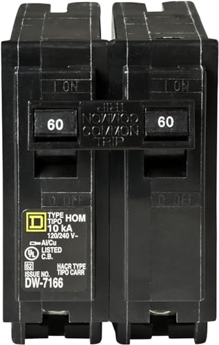 Square D - HOM260CP 60-Amp 2-Pole Plug-On Circuit Breaker, Black