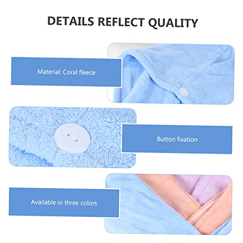 STAHAD Chapéu De Cabelo Seco De Lã Coral 3 Peças Turbante De Cabelo Seco Toalha De Microfibra Para C