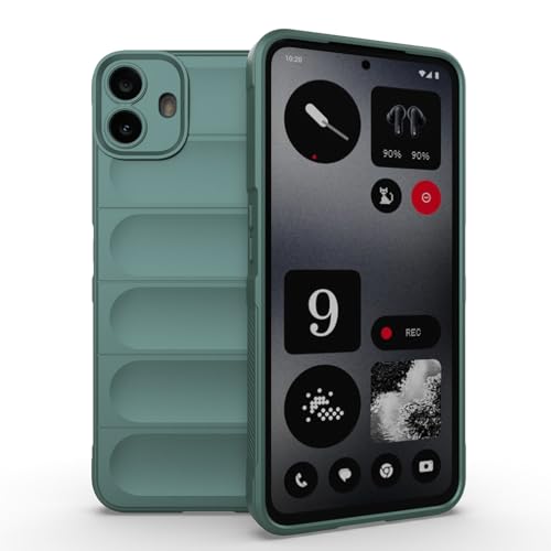ILING Hülle für CMF Phone 1, Stoßfest Wellenmuster & Airbag Design Weiches Haut Fühlen Silikon Schutzhülle Superdünne Matt TPU Bumper Handyhülle (Grün)