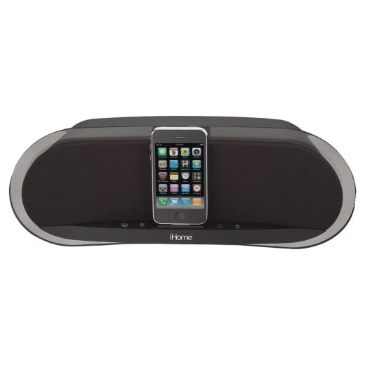 iHome iPhone/iPod Speaker System (30W, Black, 30-pin Dock Connector, Compatible with 30-pin iPhone & iPod Models)