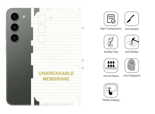 Image of DD SON Matte Finish Full Body Cover Back Protector Compatible with | Unbreakable Membrane Scratch Guard Full Fit Protective, Case Friendly, (Back & Side) (Pack of 1) (E-S11)