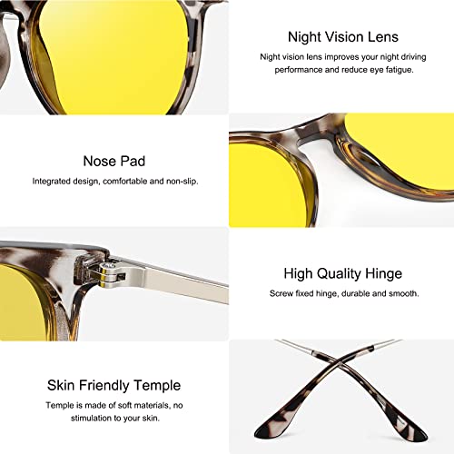 Image of HAOLOTA Night Vision Glasses for Driving Anti Glare, Polarized Nighttime Safety Glasses for Women Men UV400 Protection