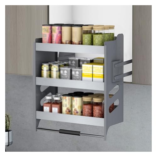 Heavy Duty PullDown Kitchen Cabinet Condimenti Rack 3Tier salvaspazio Wall ...