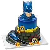DecoSet® Batman™ to the Rescue Cake Topper, 4 Piece Cake Decoration, Includes Batman™ Case With a Hidden Fold Out Batmobile Launcher, Free Wheeling Batmobile Car, and Joker and Penguin