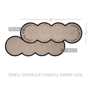 VHC Brands Harvest Blessings Stencil Gather & Be Thankful Table Runner 12x36 Braided Cotton, Kitchen Dining Table Holiday Decoration, Decor for Fall and Thanksgiving VHC Brands Harvest Blessings Stencil Gather Be Thankful Table Runner 12×36 Braided Cotton Kitchen Dining Table Holiday Decoration Decor for Fall and Thanksgiving
