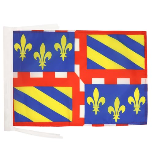 AZ FLAG - Drapeau Bourgogne - 45x30 cm - Pavillon Bourguignon - France 100% Polyester Avec Deux Cordelettes - 20g