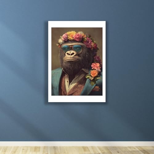Gorille en costume singe pimpant impression d'art grand format mat - 5