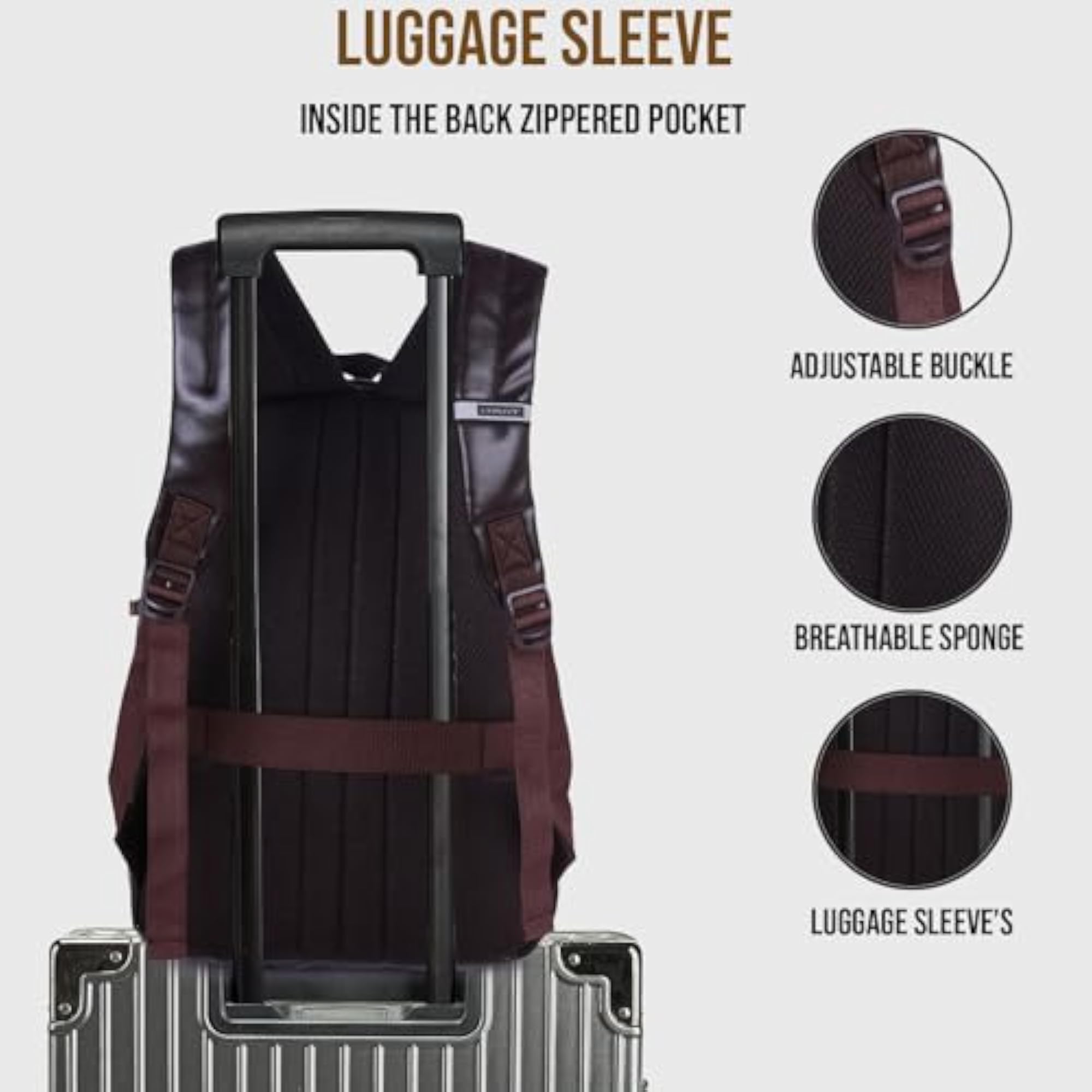 Casual Vegan Leather Laptop Backpack for College & Office
