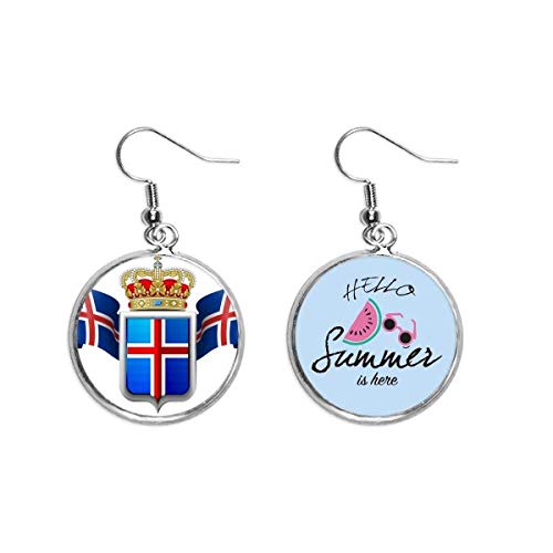 Pendientes de sandía Islandia con acabado esmaltado fino y gancho ergonómico duradero