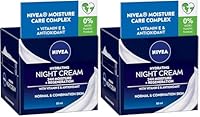 NIVEA Hydrating Night Cream 50ml | With Vitamin E & Antioxidants | Regenerates Skin Overnight | 24-Hour Hydration | Lightweight, Fast- Absorbing Formula | For Normal & Combination Skin (Pack of 2)