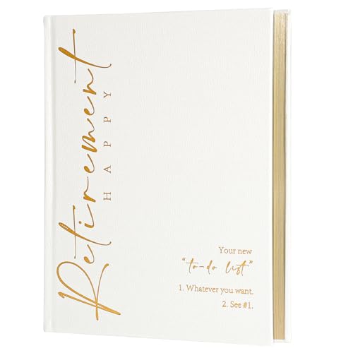 Lankaiva Happy Retirement Guest Book Keepsake Photo Album & Memory Book for Retirement Party Farewell Signing Gift for Colleagues Friends Women and Men White