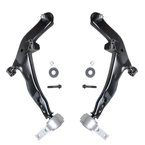 Image of Detroit Axle - 4pc Front End Control Arms Kit for 2003-2007 Nissan Murano, 2 Lower Control Arms w /Ball Joints 2 Stabilizer Sway Bars 2004 2005 2006 Replacement