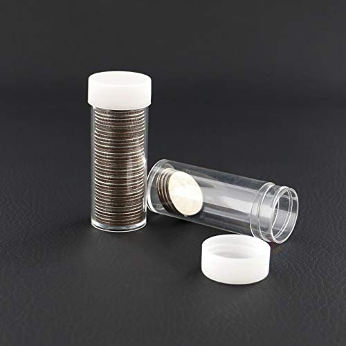 Tubos transparentes para almacenamiento de monedas, pack de 10 miniatura 3