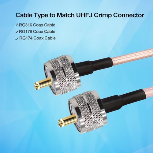 Conector UHF PL259 Macho Coaxial Pack 10 unidades TUOLNK miniatura 3
