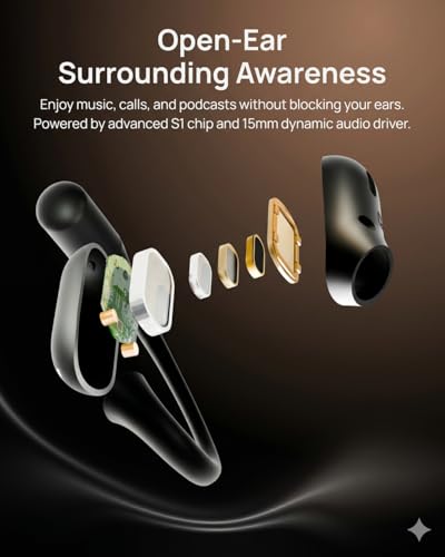Image of NG Earsafe x WeHear SafeBuds Open Ear OWS Earbuds | AI Translation 100+ Languages | Live Transcription | 30H Battery | 15mm Driver | Dual Pairing| IPx4 | Touch Controls | HD Calls | Black