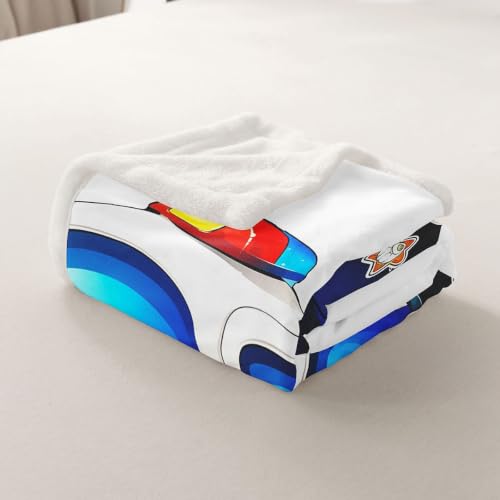 Image of Feelyou Boys Car Blanket Kids Cartoon Police Car Throw Blanket Super Soft Children Toddler Fleece Sherpa for Couch Bed Sofa Boy Cute Vehicle Plush Fuzzy BlanketBaby 30''x40''
