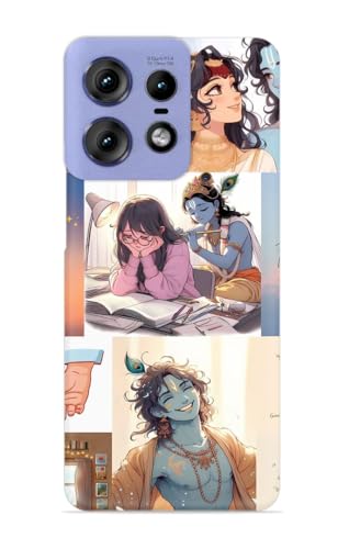 Image of Krishna Girl Study Designer Printed Hard Back Cover for Motorola Edge 50 Pro 5G Attractive and Uniquely Crafted Smartphone Case