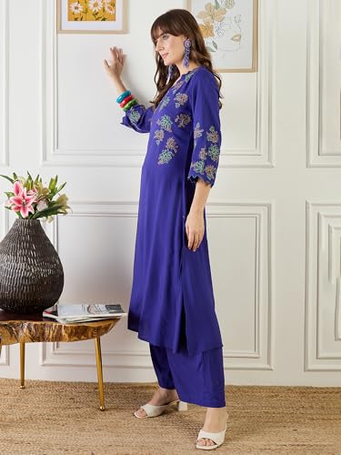 Image of INDO ERA Womens Viscose Rayon Printed Kurta Pant Set