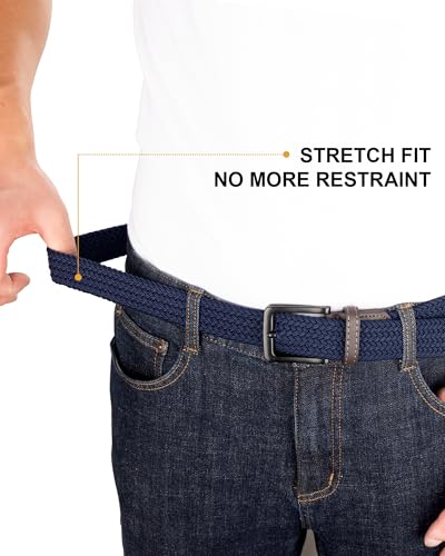Mens Braided Belt, Woven Stretch Belts for Men Golf Casual Pants4