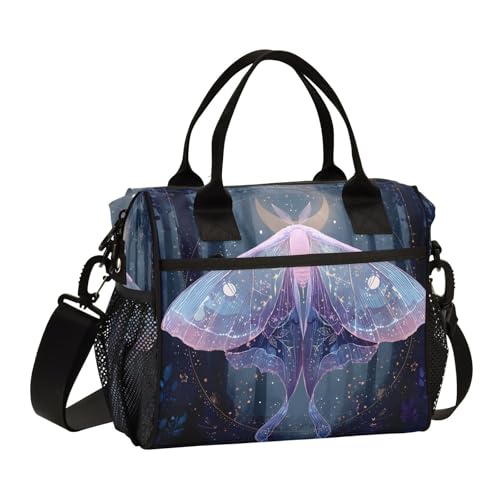 ALAZA Moth Tree Insulated Lunch Bags Lunchbox Cooler Reusable Large Lunch Tote Bag Shoulder Bag for Work Picnic School M