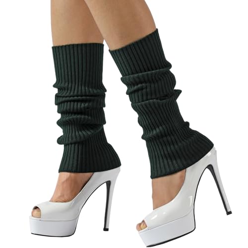 Image of Nanxson Knit Ribbed LegWarmer Women Knit Calf Accessories Leg Sleeves | Solid Neon Boot Socks,Y2K 80s Women's Lolita LegWarmer,Sports Party Yoga Dance Accessories,Winter Ankle Heap Kawaii Sock