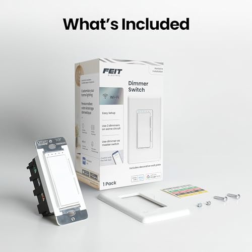 Feit Electric Smart Dimmer Switch, Neutral Wire Required for Installation, Compatible with Amazon Alexa and Google Assistant, Smart Dimmer Light Switch, White, Model:DIM/WiFi by Feit Electric - Image 6
