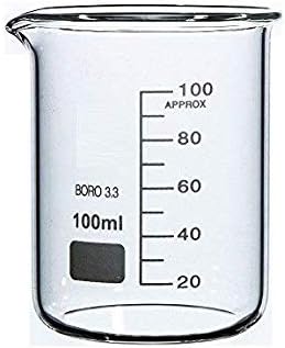 Boro 3.3 Glass Graduated Measuring Beaker for Lab or Kitchen (100ml)