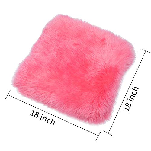 Sisha-A Sheepskin Seat Cushion Cover Winter Warm Natural Wool Car Seat Covers Universal Fit For Most Car, Truck, Suv, Or Van Front Pink #TOP2