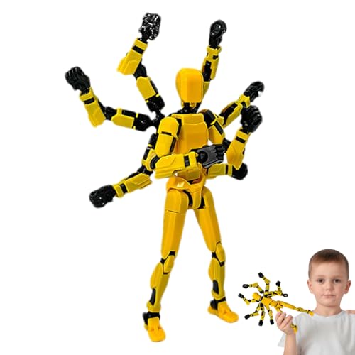 Action-Roboterfigur – Voll Bewegliche Actionfigur, Hochwertiger Spritzguss Kunststoff, Integriertes Kugelgelenk System Mit Acht Armen | Cartoon Ganzkörperfigur Um Fans Sammler Tisch Dekoration Task