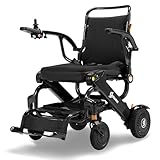 Aotedor 30lbs Lightweight Full Carbon Fiber Electric Wheelchair for Adults, 25 Miles Long Travel Range w/2 Batteries Portable Foldable Motorized Intelligent Wheelchair Airline Approved