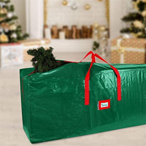 Large Christmas Tree Bag, Fits Trees Up To 9 Feet Tall - Measures 65 X 15 X 30” Heavy Duty, Dust Protection And Water Resistant, Durable Zipper Closure And Sturdy Handles, Green #TOP1