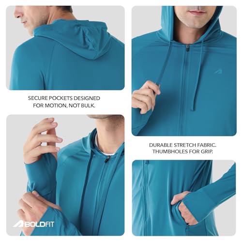 Image of Boldfit Sunscreen Jacket for Men & Women UPF 50+ Lightweight Sun Protection Jackets with Hood & Full Sleeves Quick Dry, Breathable Summer Wear for Running, Trekking, Travel & Outdoor
