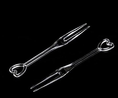 Ericotry UNKNOWN Disposable Plastic Fruit Forks Cocktail Sticks Plates Picks Dessert Forks Cake Forks Party Favor Supplies thumb #3