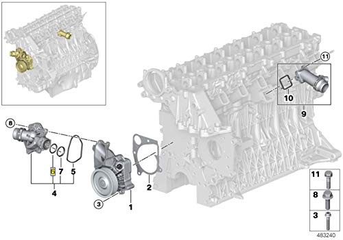 BMW M47 M57 Engine Coolant Hose Pipe O-Ring Seal Gasket  