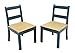 Melody Jane Dollhouse 2 Blue & Pine Dining Chairs Modern Miniature Kitchen Furniture