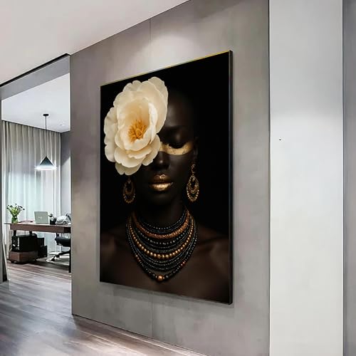 Tableau femme africaine 70x100cm | Solution pour grand mur vide