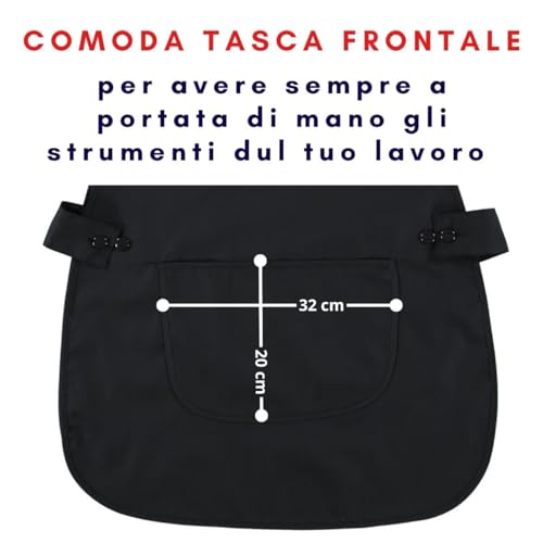 Siry Work Kasack Damen-Kleid Art. Dalia 35% Baumwolle 65% Polyester Einheitsgröße Made in Italy, Schwarz-99, Einheitsgröße