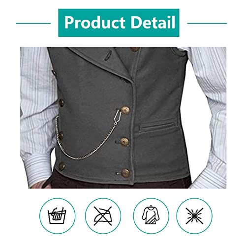 Mens Classic Double Breasted Suit Vest Slim Fit Lapel Fashion Groomsmen Waistcoat For Wedding Prom(Xs-5Xl To Choose) (Color : Black, Size : 2Xl), Xx-Large #TOP2