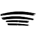 IKON MOTORSPORTS Tape On External Window Visors, Compatible with 2012-2018 Ford Focus, Sun Rain Guard Vent Deflector Smoke Slim Style 4Pcs