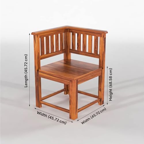 Image of Sheesham Wood 4 Seater Dining Table with 4 Chairs for Living Room Home Office Dining Room Wooden Dininig Set (Natural Finish)