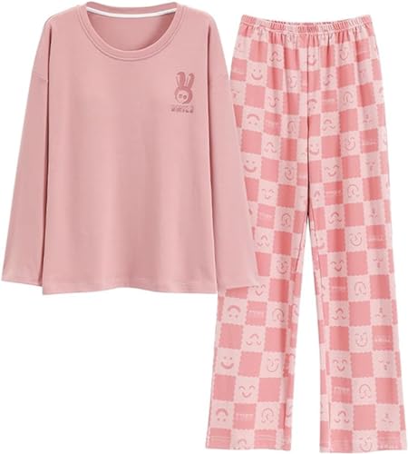 Big Girl Teens Pajamas Outfits Cotton Long Sleeve Tee Pullover Top+ Pants Loungewear PJ Clothes Set