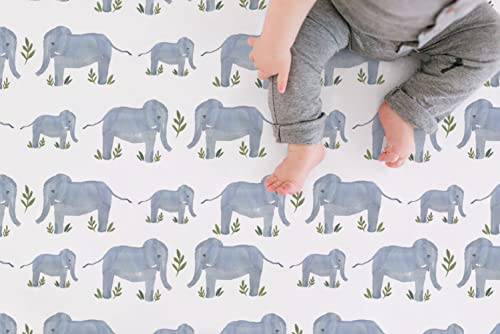 Totaha Premium Stretchy Bassinet Cradle Sheets (2-Pack) -Hypoallergenic, Silky Comfort, Buttery Soft, Calming Effect, All-Season Jersey-Knit Sheets,32 X 16 X 3''(Belgian & Blue Painted Elephant) #TOP2