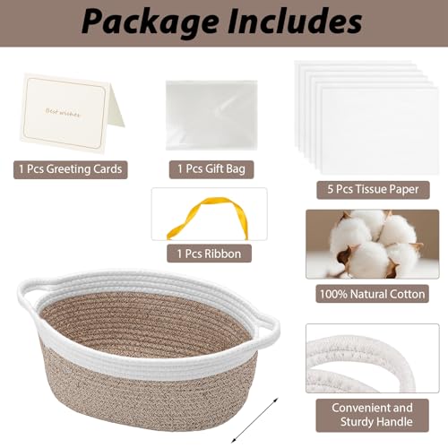 Image of woric Small Woven Storage Basket Dog Toy Baskets for Fall Gifts Empty
