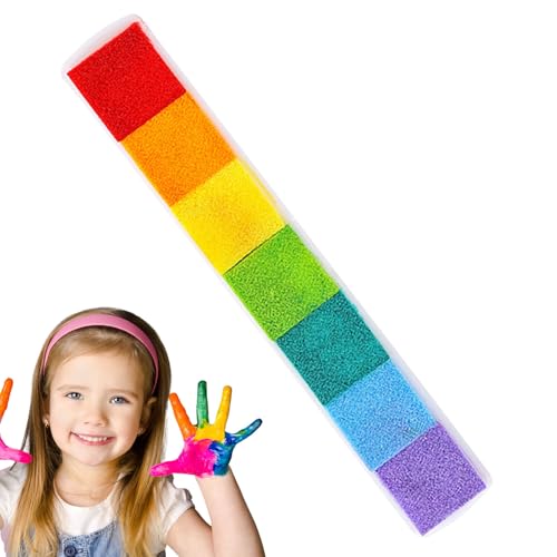 Juego De Almohadillas De Tinta De 7 Colores, Lavables Para Huellas Dactilares, Sello Lavable, No Tóxicas Y Seguras, Almohadilla De Tinta De Rampa Degradado Para Niños, Álbumes De Recortes, Tarjetas