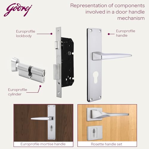 Image of Godrej Cylinder | Europrofile Ulturo XL+ | 1CK 60mm | Satin Steel Finish | Door Thickness Upto 40mm | 4 Keys