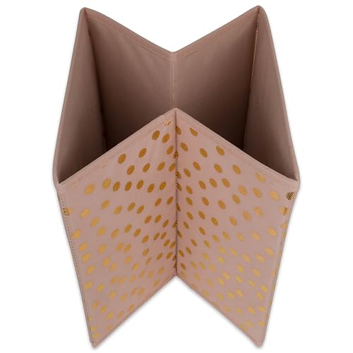 Image of DII Woven Polyester Storage Bin, Polka Dot, Pink & Gold, Small Set of 4
